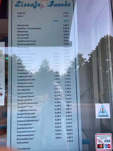 menu 1 of Eiscafé Jacobs