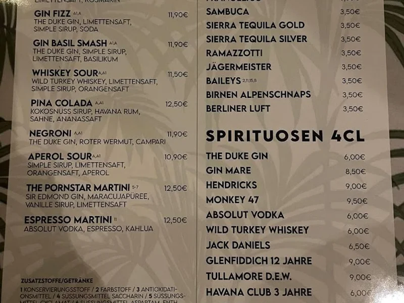 menu 2 of Café Zeitgeist