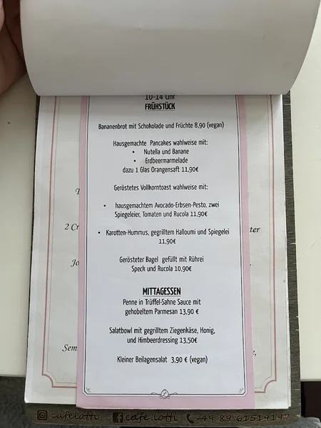 menu 2 of Café Lotti München