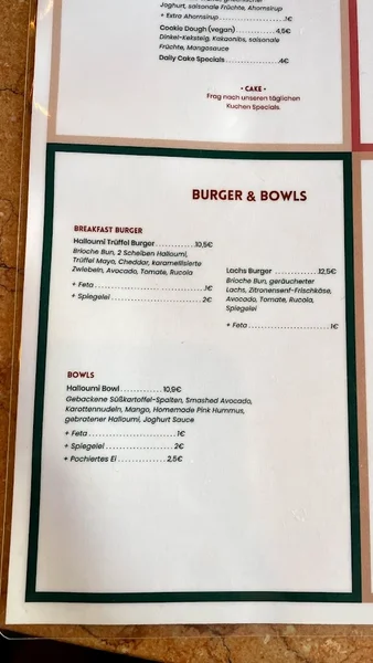 menu 1 of Mary's Coffee Club Maxvorstadt