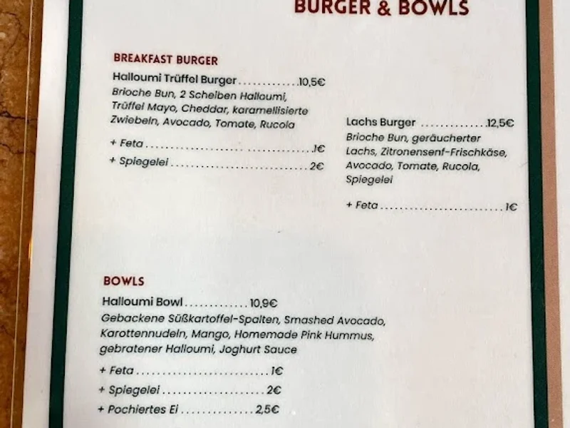 menu 1 of Mary's Coffee Club Maxvorstadt