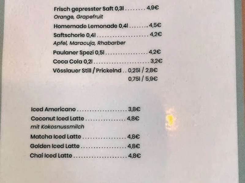 menu 2 of Mary's Coffee Club Maxvorstadt