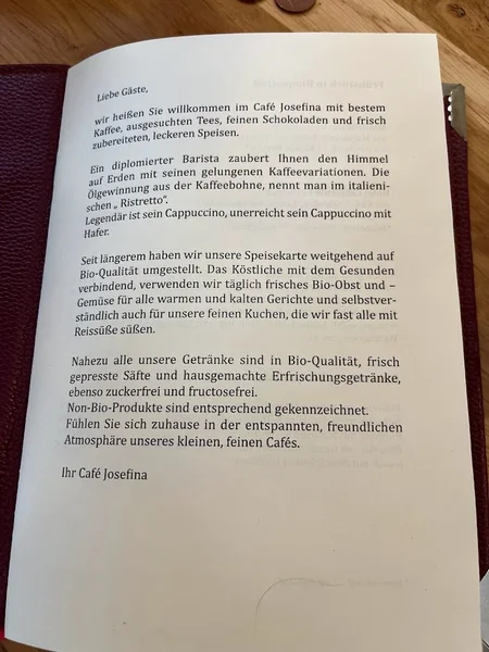 menu 1 of Café Josefina