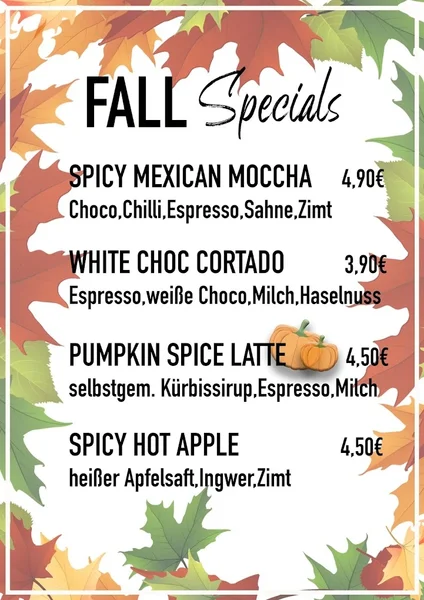 menu 0 of Billy's Café & Kiosk - Specialty Coffee