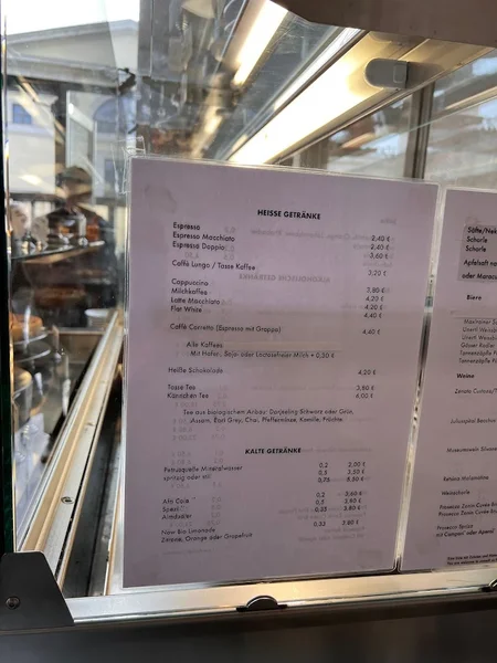 menu 1 of Café Glyptothek