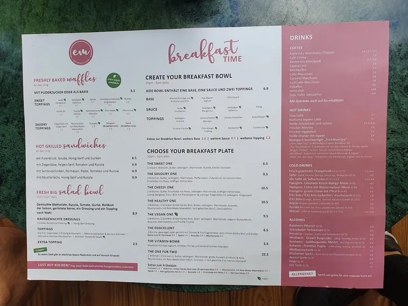 menu 2 of EM Breakfast Club
