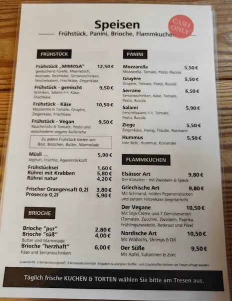 menu 0 of Café Mimosa