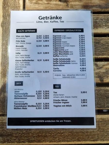 menu 1 of Café Mimosa