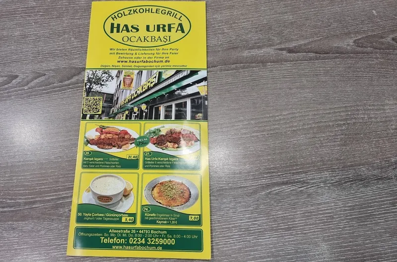 menu 2 of Has Urfa Holzkohlegrill Ocakbasi