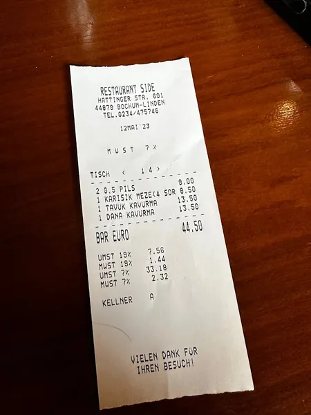 menu 0 of Restaurant Side
