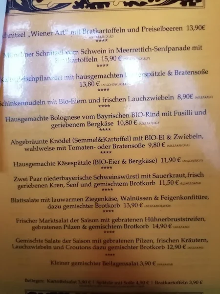 menu 1 of Tattenbach Wirtshaus & Stüberl