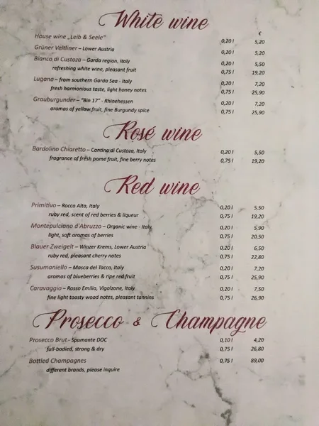 menu 1 of Leib & Seele