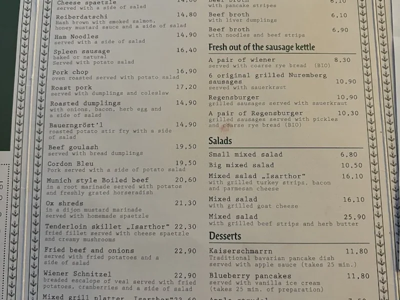 menu 0 of Gasthaus Isarthor