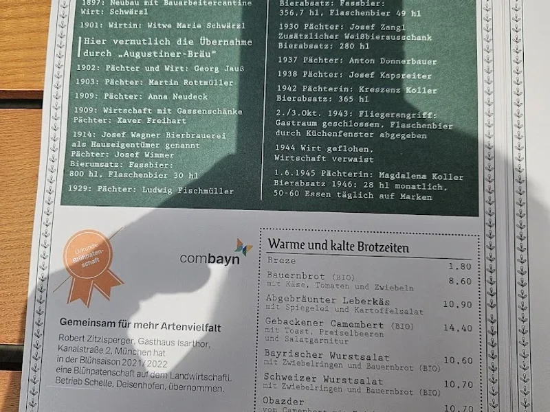 menu 1 of Gasthaus Isarthor