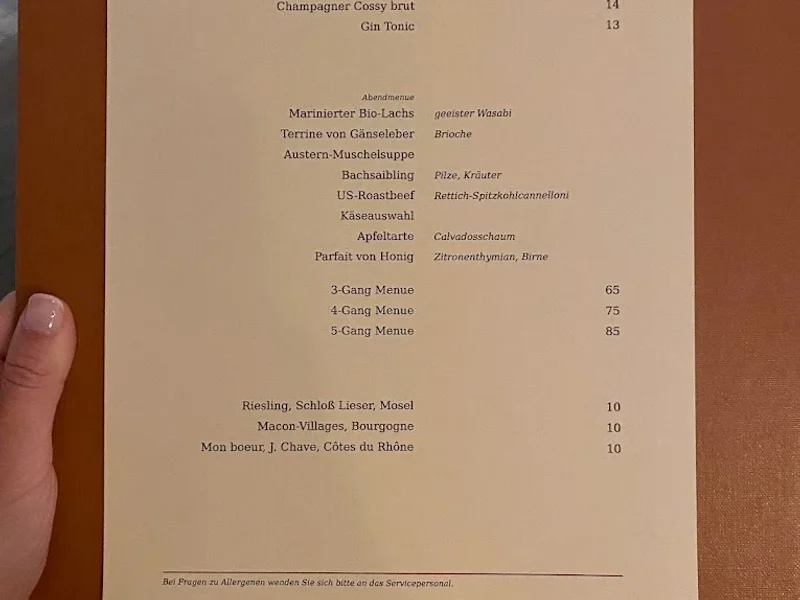 menu 1 of Louis Cuisine