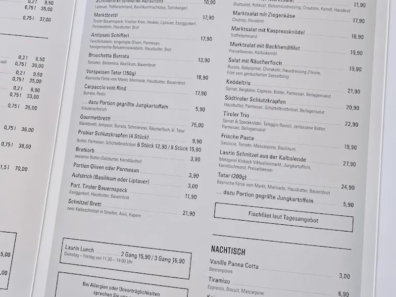 menu 0 of Restaurant Laurin Südtirol