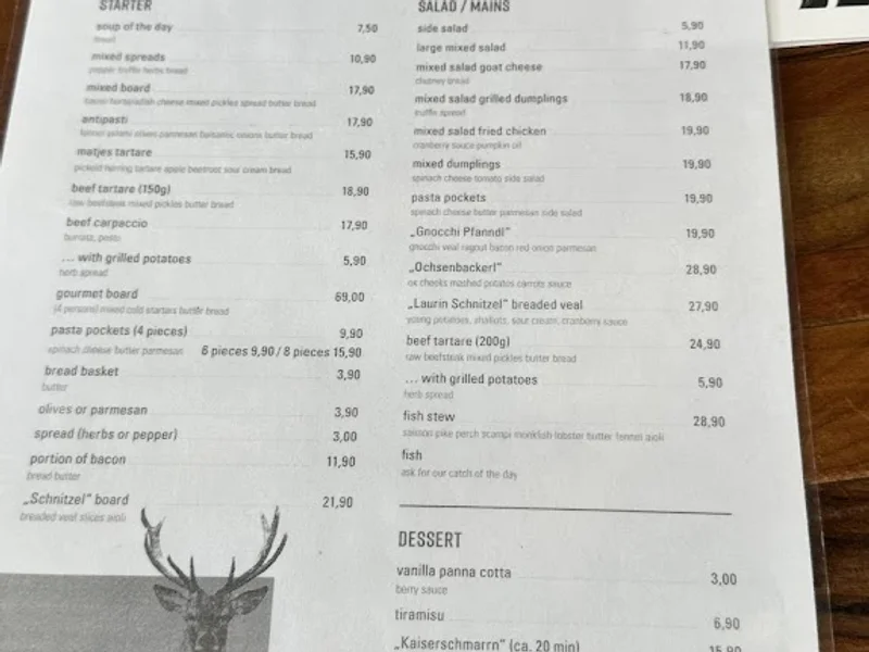 menu 1 of Restaurant Laurin Südtirol