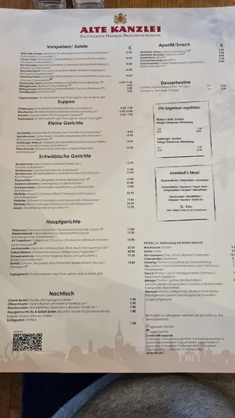 menu 0 of Alte Kanzlei
