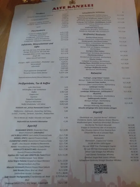 menu 2 of Alte Kanzlei