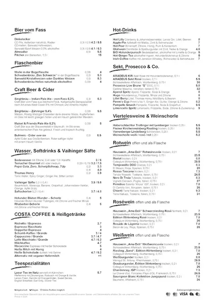 menu 0 of AMADEUS Restaurant & Bar