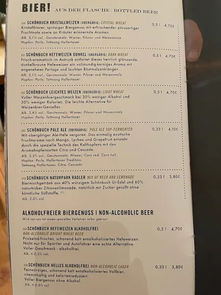 menu 0 of Brauhaus Schönbuch