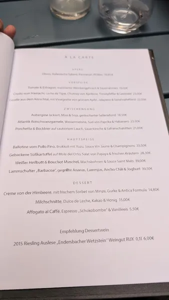menu 1 of Restaurant Im Künstlerhaus Stuttgart
