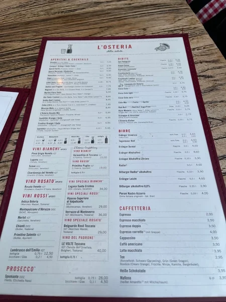 menu 0 of L'Osteria München am Gasteig