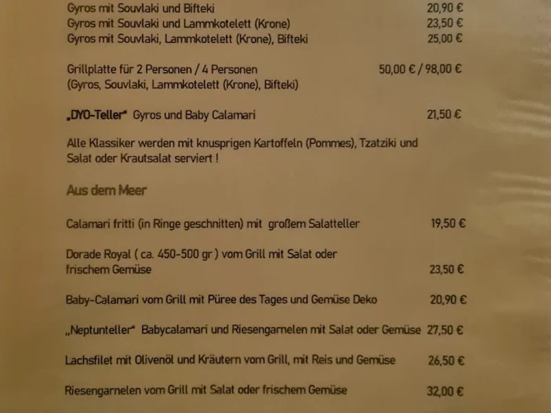 menu 2 of Taverna Limani