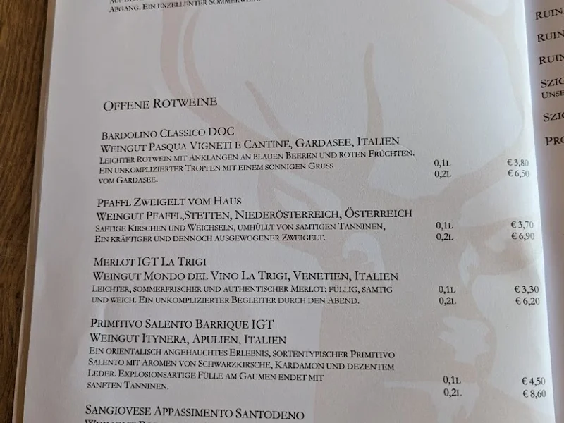 menu 1 of Harlachinger Jagdschlössl