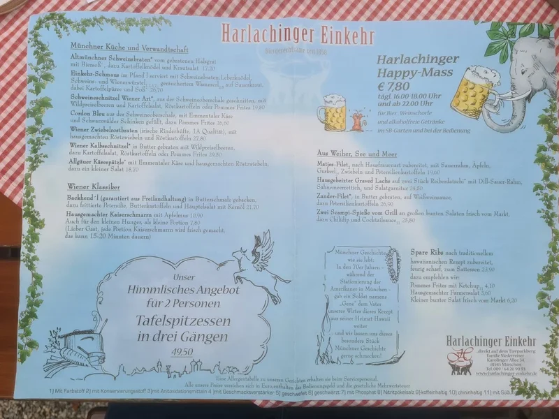 menu 1 of Harlachinger Einkehr
