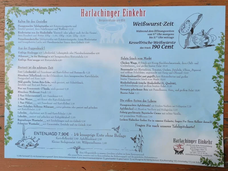 menu 2 of Harlachinger Einkehr