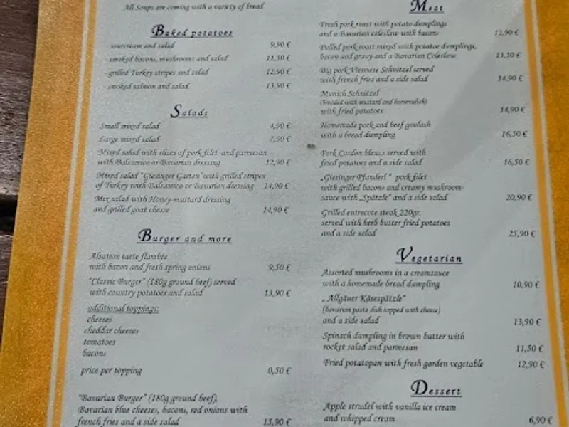 menu 2 of Giesinger Garten