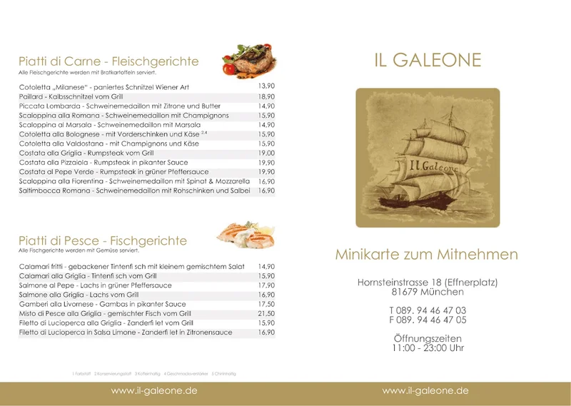 menu 2 of Ristorante Il Galeone
