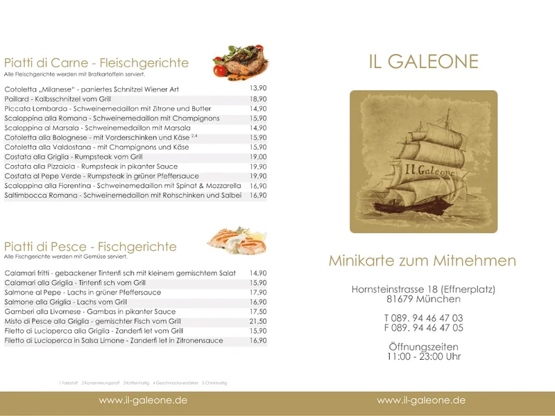 menu 2 of Ristorante Il Galeone