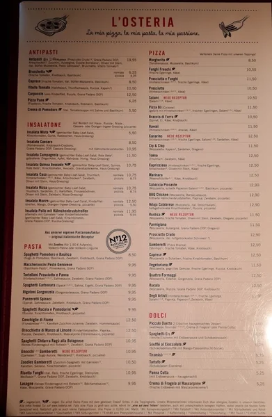 menu 0 of L'Osteria München Bogenhausen