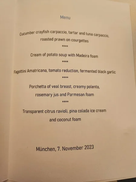 menu 1 of Acquarello