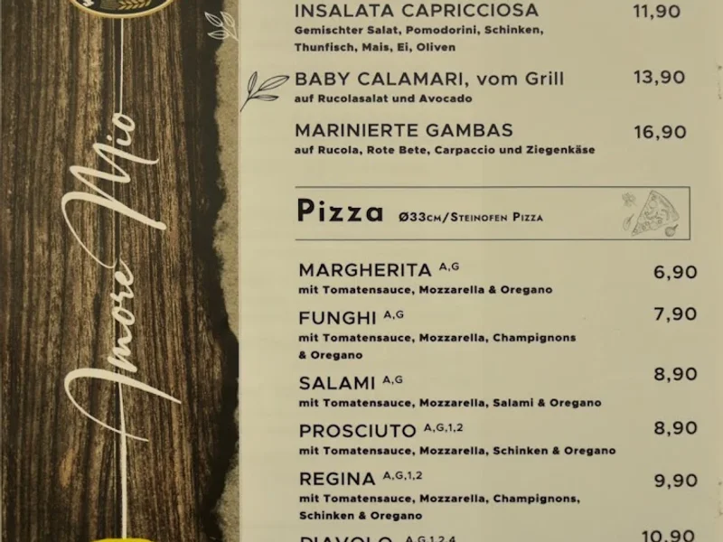 menu 2 of Amore Mio