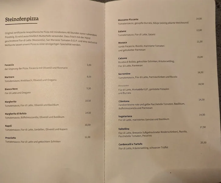 menu 0 of Mozzamo Sendling