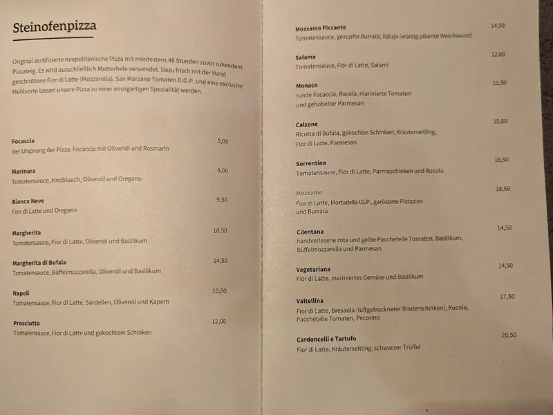 menu 0 of Mozzamo Sendling