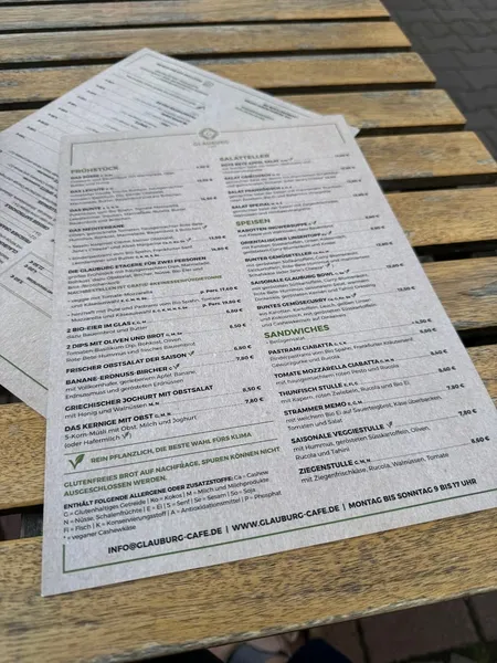 menu 2 of Glauburg Café