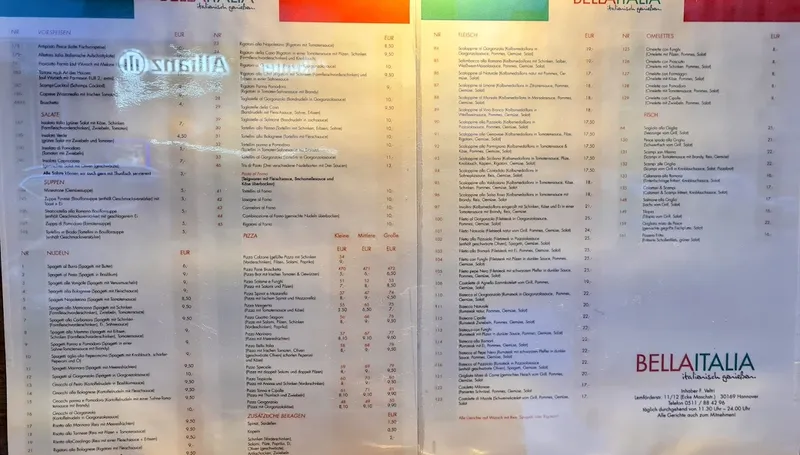 menu 0 of Bella Italia