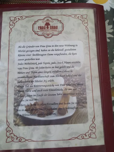 menu 1 of Frau Grau