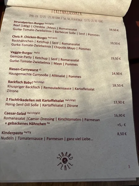 menu 2 of Strandperle Hamburg