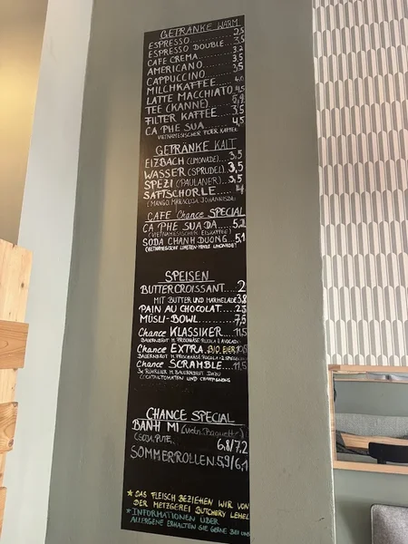 menu 0 of Cafe Chance