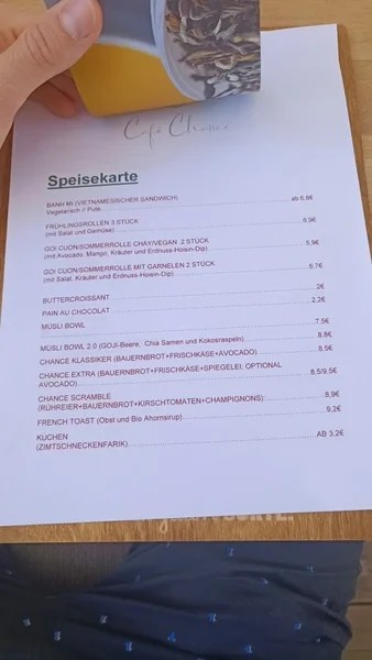 menu 1 of Cafe Chance