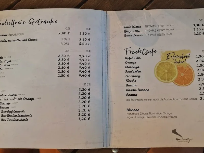 menu 0 of Scotty's Bahrenfeld