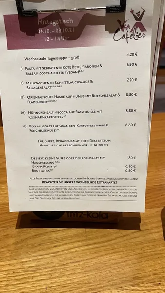 menu 0 of ViaCafélier