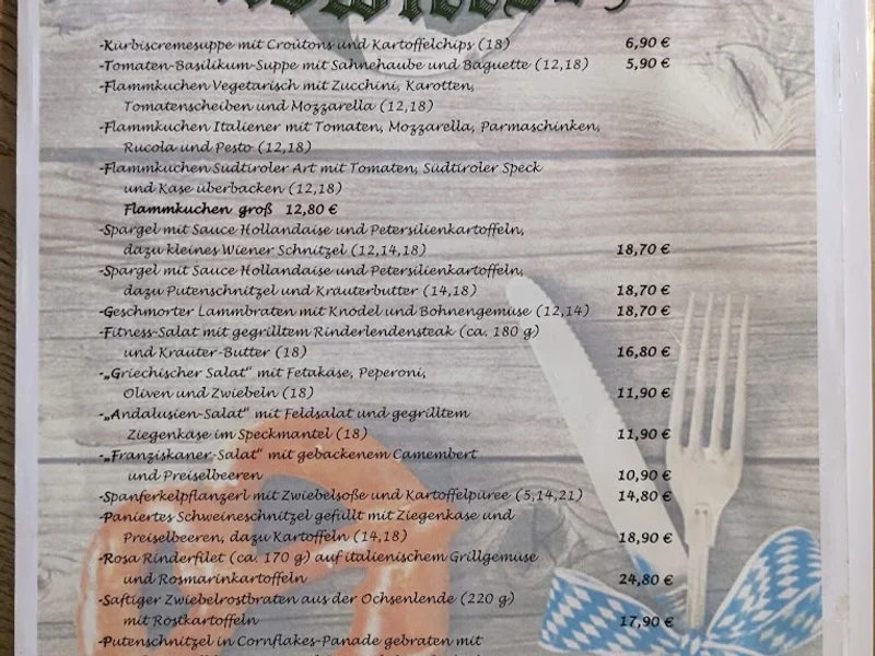 menu 0 of Truderinger Waldwirtschaft