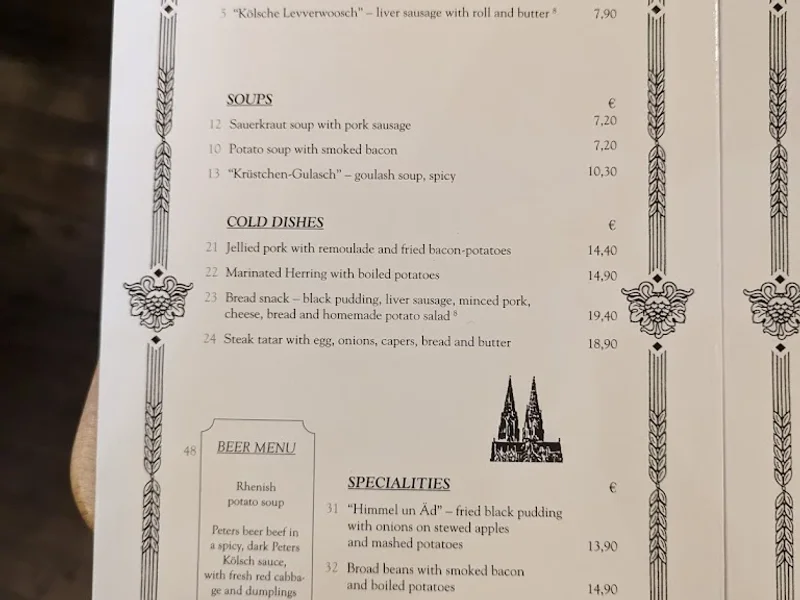 menu 0 of Peters Brauhaus
