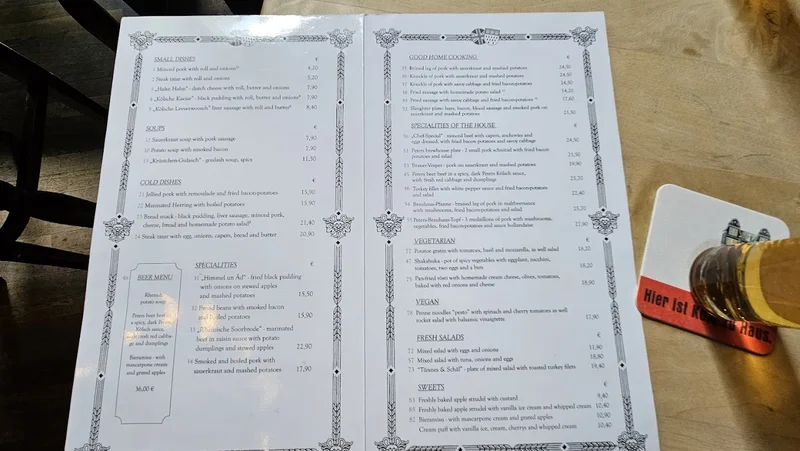 menu 2 of Peters Brauhaus
